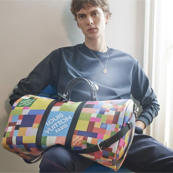 Louis Vuitton Keepall Bandouliere 50 Multicolor Damier 3D Lego Duffle Travel Bag - Picture 3 of 12